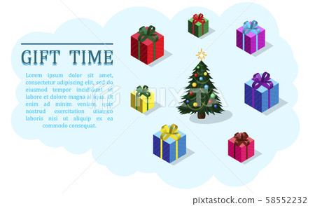 vector illustration of Christmas tree and gifts vector illustration of Christmas tree and gifts 58552232