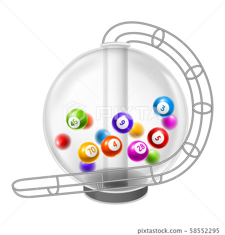 Lottery machine with balls inside. 58552295