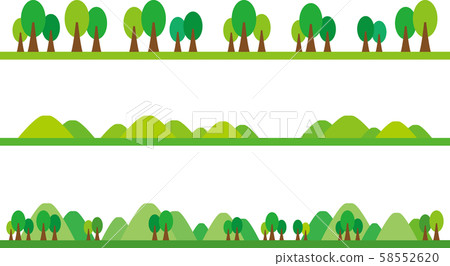 숲 · 산의 배경 소재 - 스톡일러스트 [58552620] - Pixta