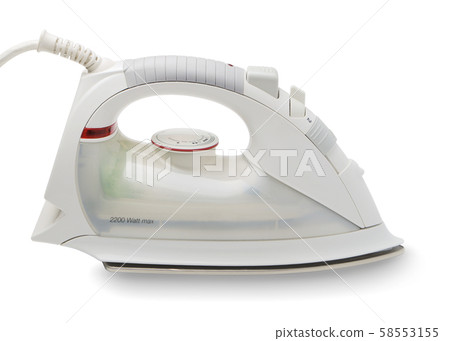 Electric iron isolated 58553155