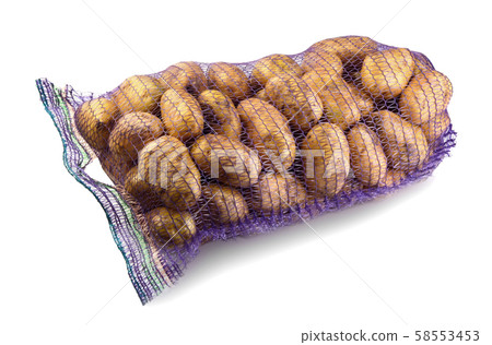 Potatoes in purple grid isolated 58553453
