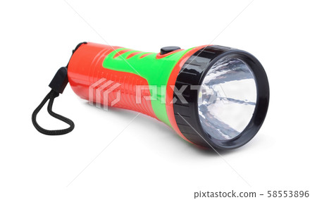 Electric flashlight isolated 58553896
