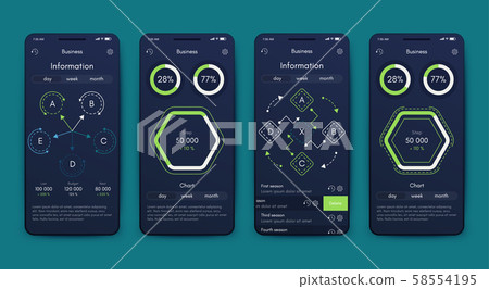Different UI, UX, GUI screens and flat web icons for mobile apps Different UI, UX, GUI screens and flat web icons for mobile apps 58554195