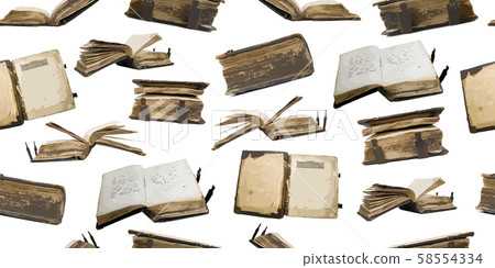 Old books collection, seamless pattern for your design Old books collection, seamless pattern for your design 58554334