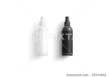 Blank black and white deodorant bottle mock up, top view 58554692
