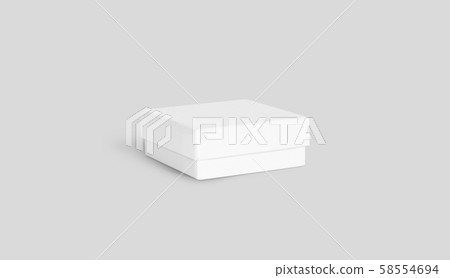 Blank white gift box with lid mockup isolated on gray 58554694