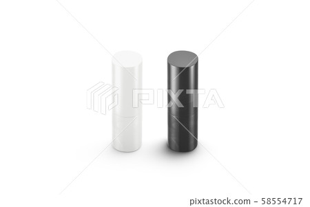 Blank black and white lipstick tube mock up, isolated 58554717