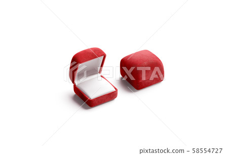 Blank red opened and closed ring box mock up, isolated Blank red opened and closed ring box mock up, isolated 58554727
