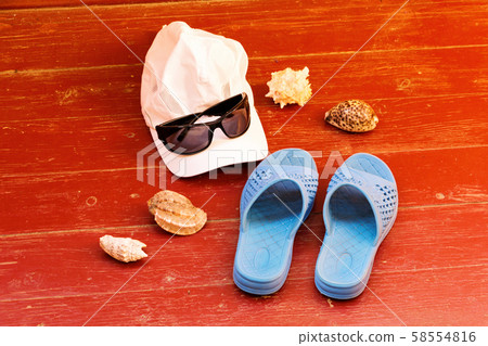 Summer vacation items and accessories. Summer vacation items and accessories. 58554816