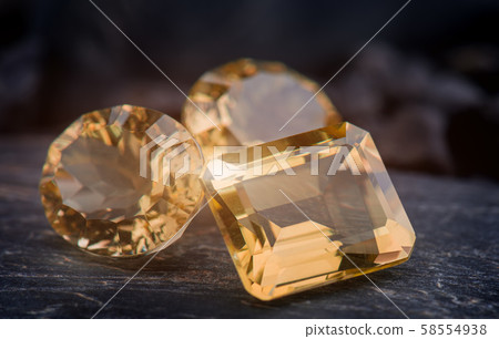 Smoky quartz gemstone jewelry cut. 58554938