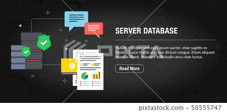 Server database concept banner for internet. - Stock Illustration ...