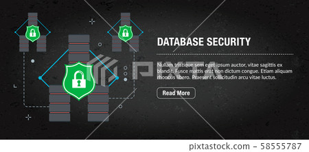 Database security concept banner for internet. - Stock Illustration ...