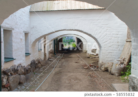 The image of the space behind the fortress wall at the Treasury building of the monastery. Solovki The image of the space behind the fortress wall at the Treasury building of the monastery. Solovki 58555832