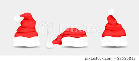 Santa Claus hats, vector illustration 58556812