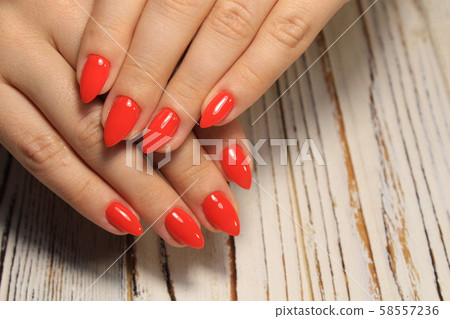 Amazing natural nails. Women's hands with clean 58557236