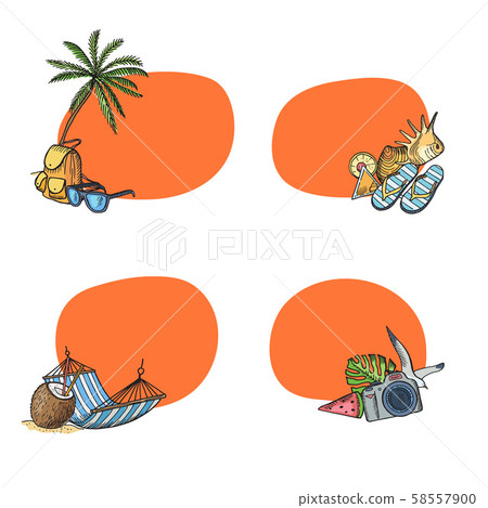 Vector hand drawn summer travel elements... - Stock Illustration ...