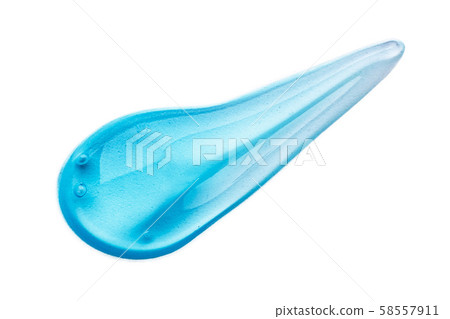 Cosmetic Cream Gel Texture Isolated On White Background. Close Up Of Green Transparent Drop Of Skin Cosmetic Cream Gel Texture Isolated On White Background. Close Up Of Green Transparent Drop Of Skin 58557911
