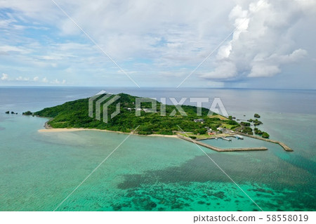 Aerial view of Okinawa island with drone Miyakojima Irabu Ohashi Irabujima Aerial view of Okinawa island with drone Miyakojima Irabu Ohashi Irabujima 58558019