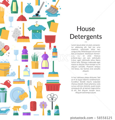 Vector cleaning flat icons background illustration Vector cleaning flat icons background illustration 58558125