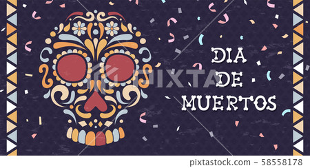 Day of the dead mexican sugar skull web banner 58558178