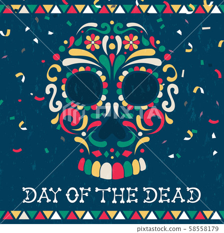 Day of the dead mexican sugar skull greeting card 58558179