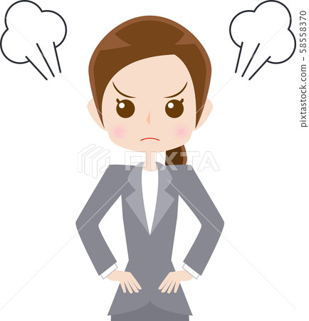 Angry business woman with hands on hips Angry business woman with hands on hips 58558370