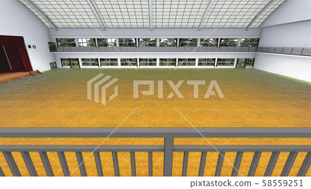 Gymnasium flooded flood damage CG illustration 57 Gymnasium flooded flood damage CG illustration 57 58559251