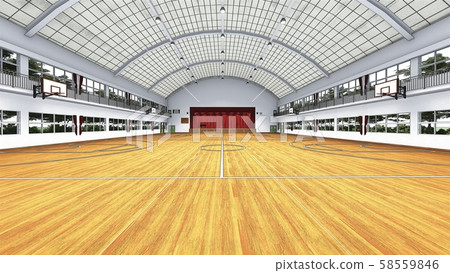 Gymnasium Basketball Game Illustration 10 58559846