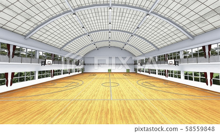 Gymnasium Basketball Game Illustration 8 58559848