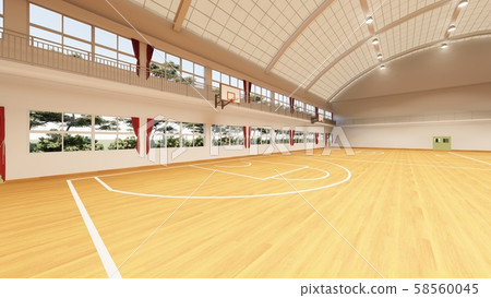 Gymnasium Basketball Game Illustration 39 58560045