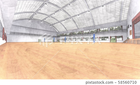 Gymnasium volleyball game illustration 49 58560710