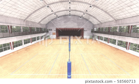 Gymnasium volleyball game illustration 44 Gymnasium volleyball game illustration 44 58560713