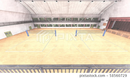 Gymnasium volleyball game illustration 41 Gymnasium volleyball game illustration 41 58560729