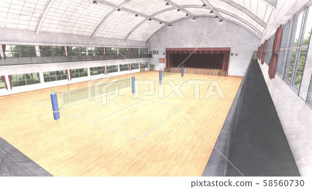 Gymnasium volleyball game illustration 42 Gymnasium volleyball game illustration 42 58560730