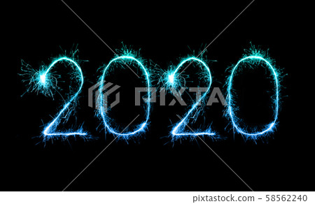 2020 happy new year fireworks written sparklers at 2020 happy new year fireworks written sparklers at 58562240