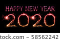 2020 happy new year fireworks written sparklers at 58562242
