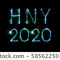 2020 happy new year fireworks written sparklers at 58562250