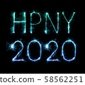 2020 happy new year fireworks written sparklers at 58562251