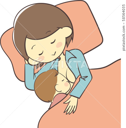 baby, infant, sleeping together 58564035