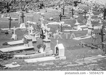 Headstones at a Pet Graveyard cementary in Tenerife for animals 58564279