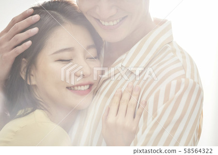 Romantic couple soft focus 58564322