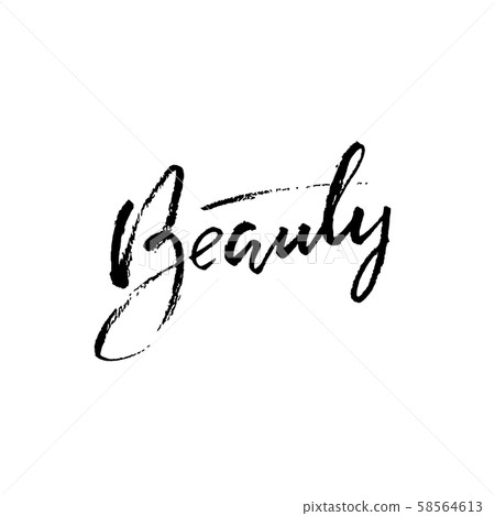Beauty lettering. Vector illustration. Modern dry brush typography banner. Beauty lettering. Vector illustration. Modern dry brush typography banner. 58564613