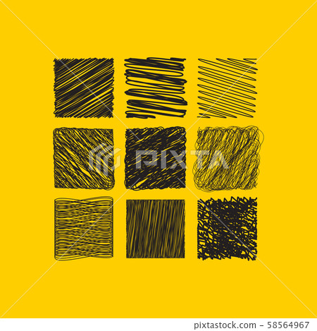 grunge hatched set of squares grunge hatched set of squares 58564967