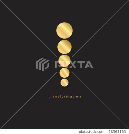 Abstract icon with growing golden circles Abstract icon with growing golden circles 58565163