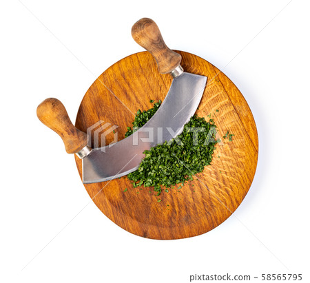 Chopping parsley 58565795