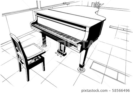 music room clipart black and white