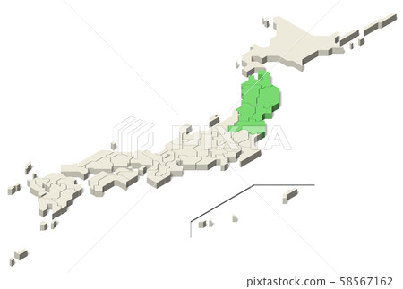 Japan map Tohoku remote island (Set 4) 58567162