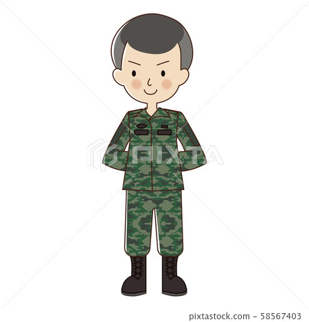 Man in soldier uniform,serves in an army,vector character about military. Man in soldier uniform,serves in an army,vector character about military. 58567403