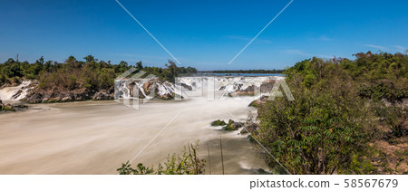 Khone Phapheng Falls on the Mekong River in southern Laos. 58567679