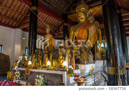Wat Visounnarath temple in Luang Prabang, Laos. 58567756